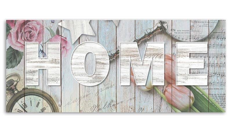 Emaga Obraz na płótnie, Rustykalny styl napis Home - 120x40